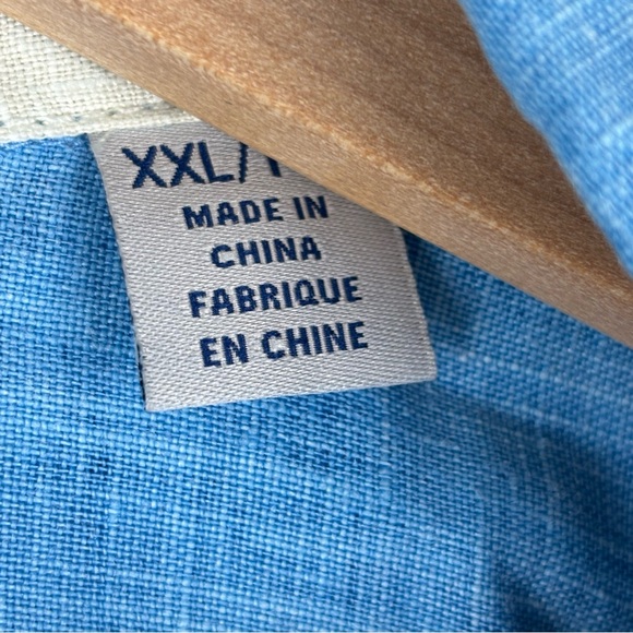 Tommy Bahama Sea Glass Camp Shirt 100% Linen Mens XXL Blue Short Sleeve - Picture 5 of 12